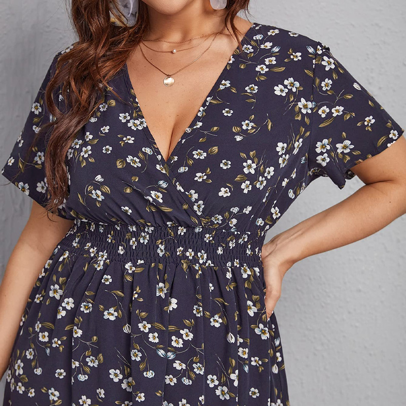 Plus Size Women's Dress, Flowe - Romper Floral Print recension och pris