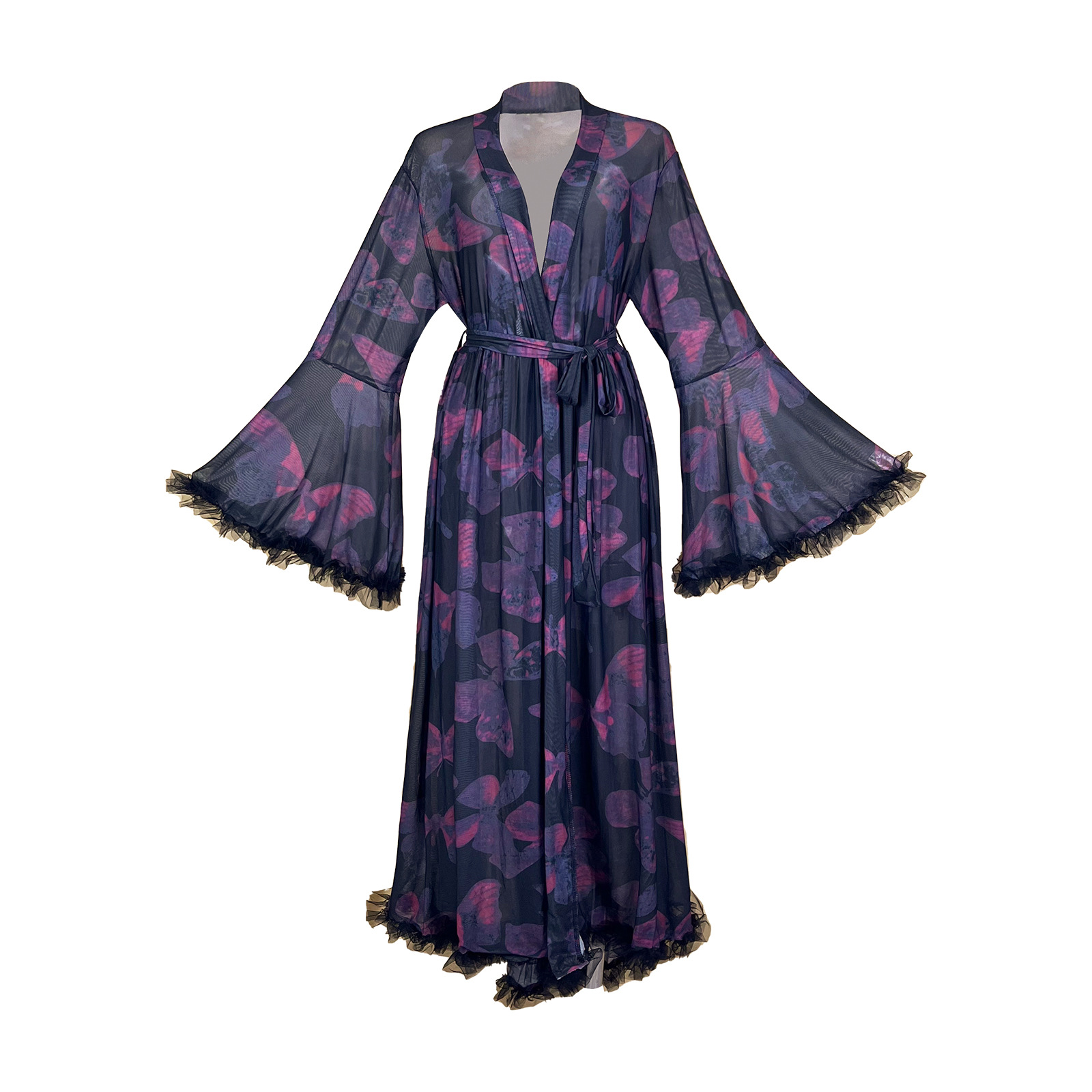Summer Sheer Printed Mesh Robe - Kimono Sheer Floral recension och pris